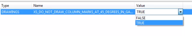 value true or false for marking cloulm marks