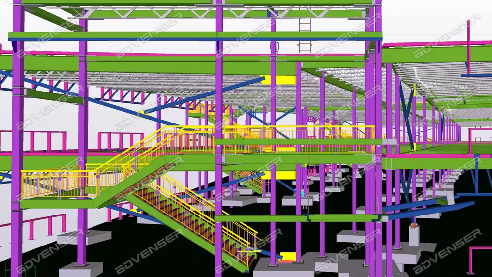 Structural steel detailing of high school building