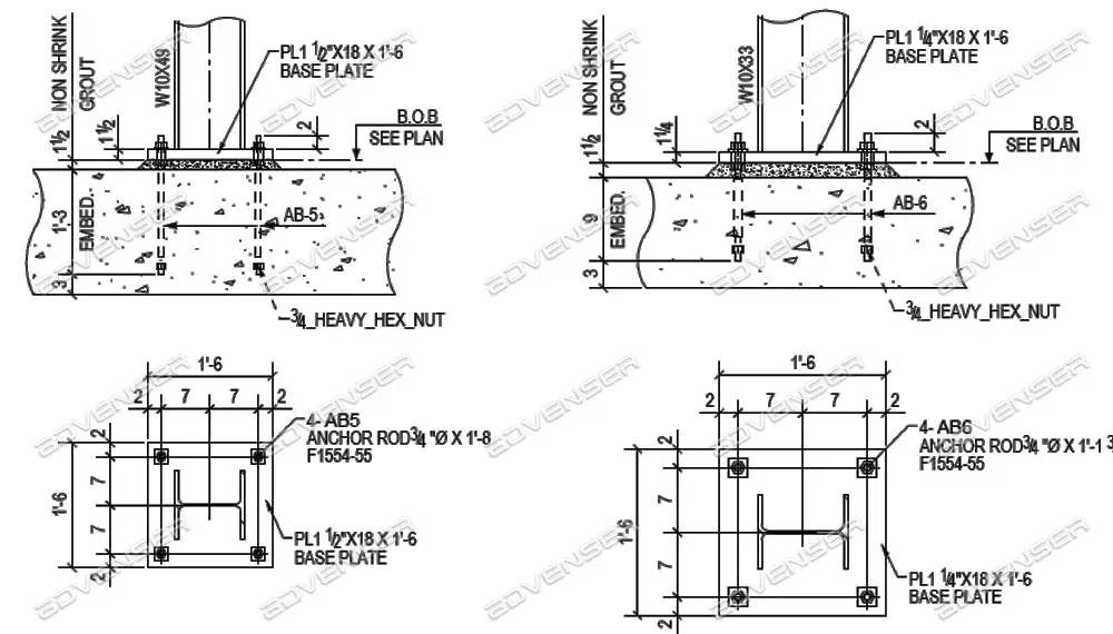 Steel detailing drawings