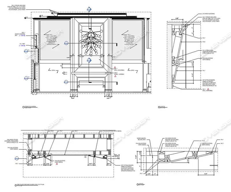 Millwork shop Drawing Millwork shop Drawing of a Lobby