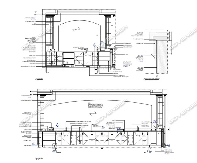 Millwork shop Drawing Millwork shop Drawing of a kitchen