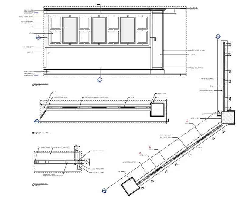 Millwork shop Drawing Millwork shop Drawing of a Lounge