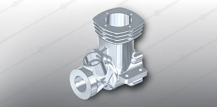 3D mechanical CAD model for an engine case cover